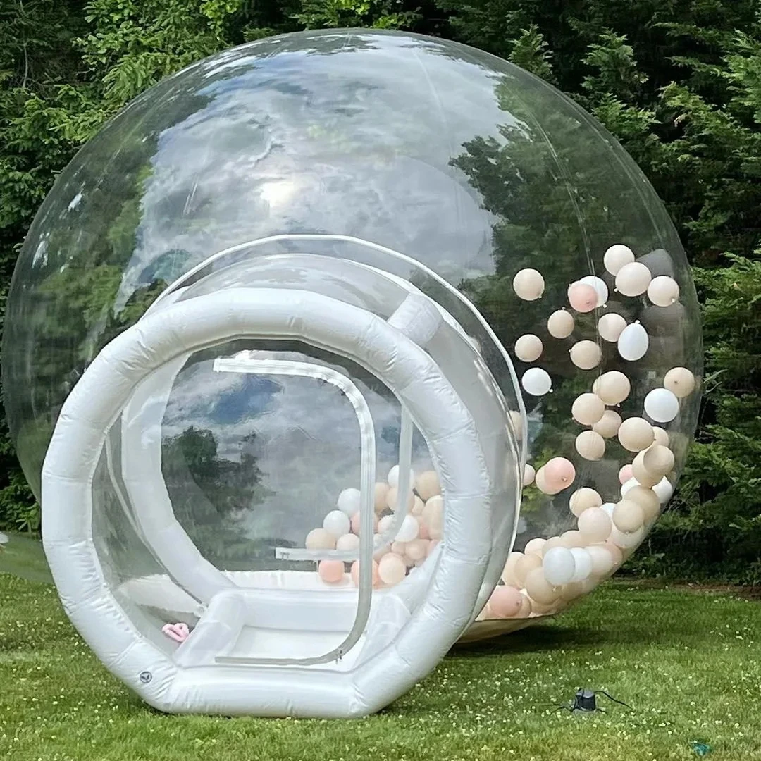 Outdoor jump balloon pvc clear bubble balloon house with tunnel inflatable bubble balloons bounce house