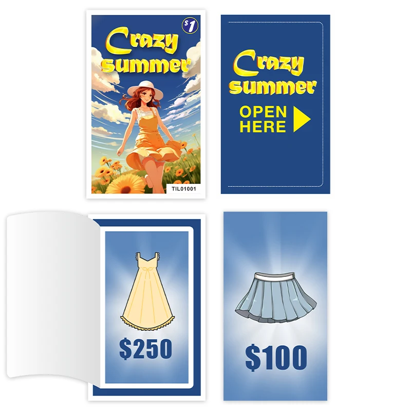 Top-Quality High Definition 1 window Patterns open tickets pull tab gift cards printing for Lottery Draws