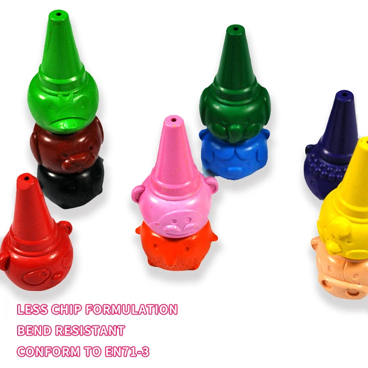 Солнечный искусство Солнечный пластиковый карандаш в форме животных палец Crayon 12 видов цветов Крайон Jari Mainan Edukasi