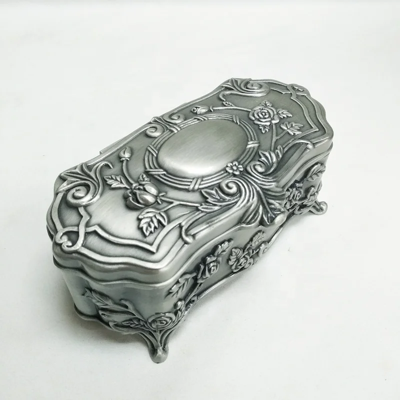Fashion Zinc Alloy Jewelry Box With Roses