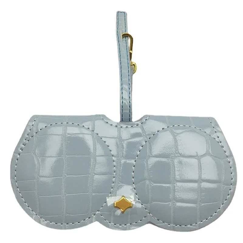 Crocodile Pattern PU Leather Hangable Sunglasses Storage Clip Cute EyeGlasses Cover Clip Multi-functional Sunglasses Holder case