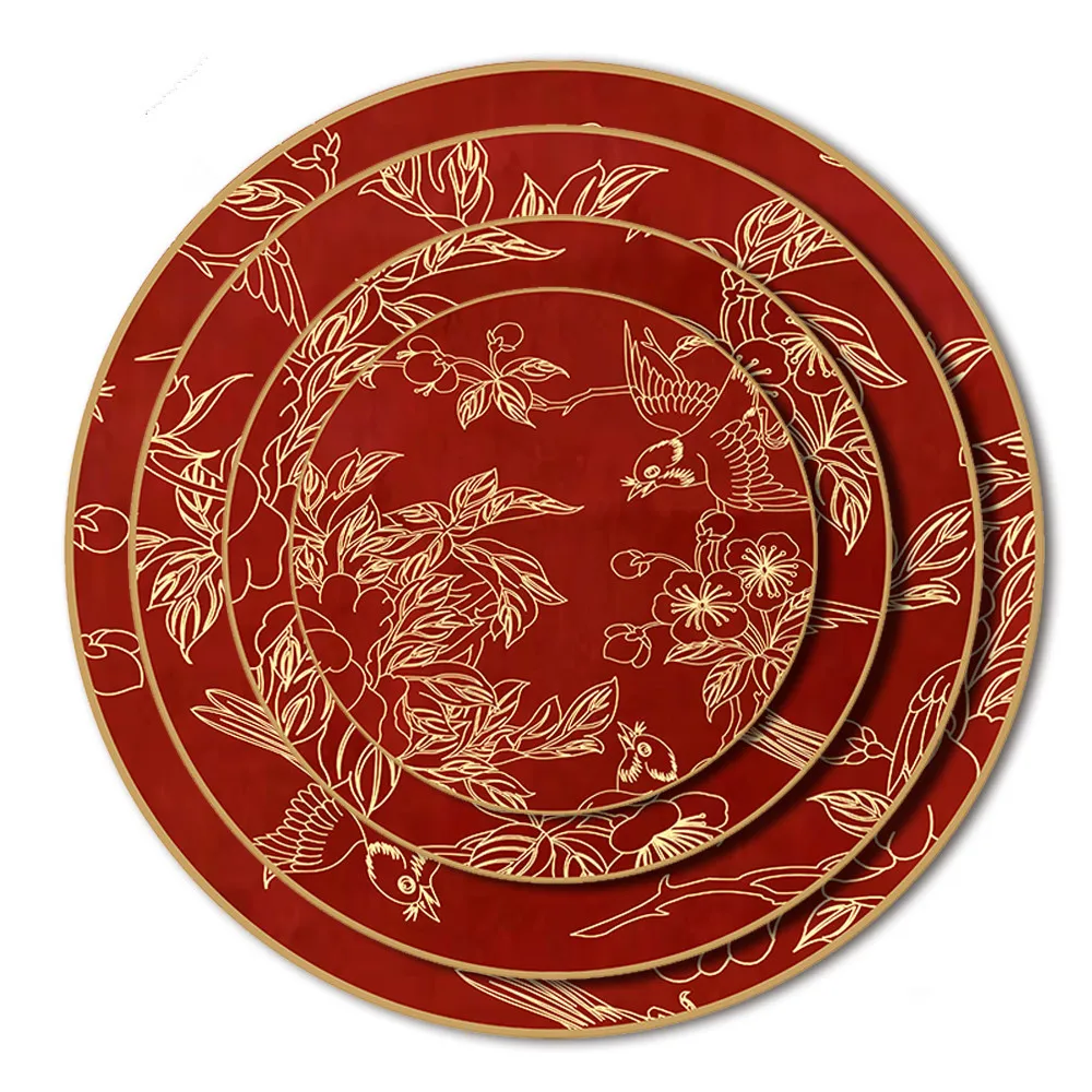Chinese new year dragon ceramic plates Wholesale high-end bone China products for holiday parties Chinese divine animal elements