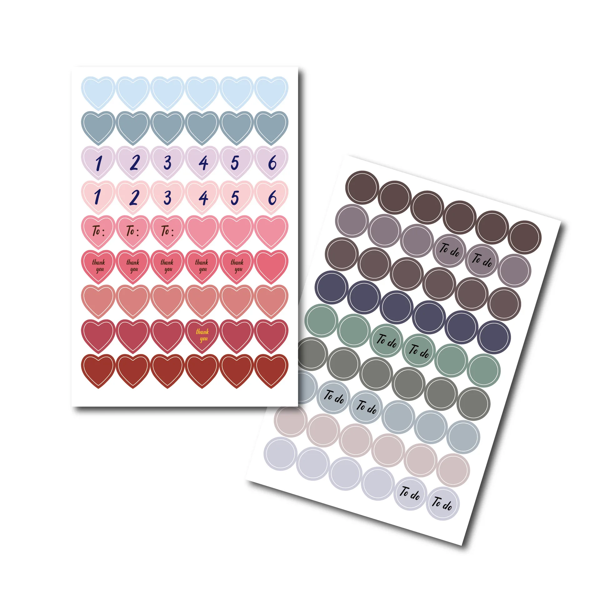 Customize A5 Fancy Stationery Notebook DIY Stickers Morandi Color Paper Sticker For Journal Agenda Planner Diary Notebook
