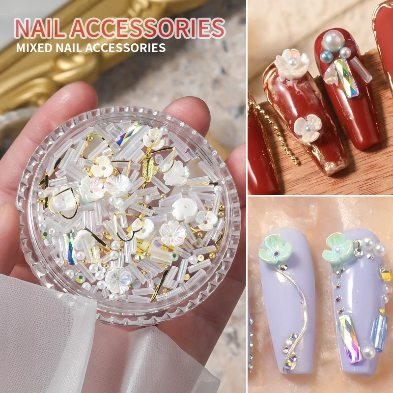 Jewelry Decorations Resin Flowers Nail Decoration Kit Diy Acrylic Nail Ornaments 3d Butterfly Nail Art Charms