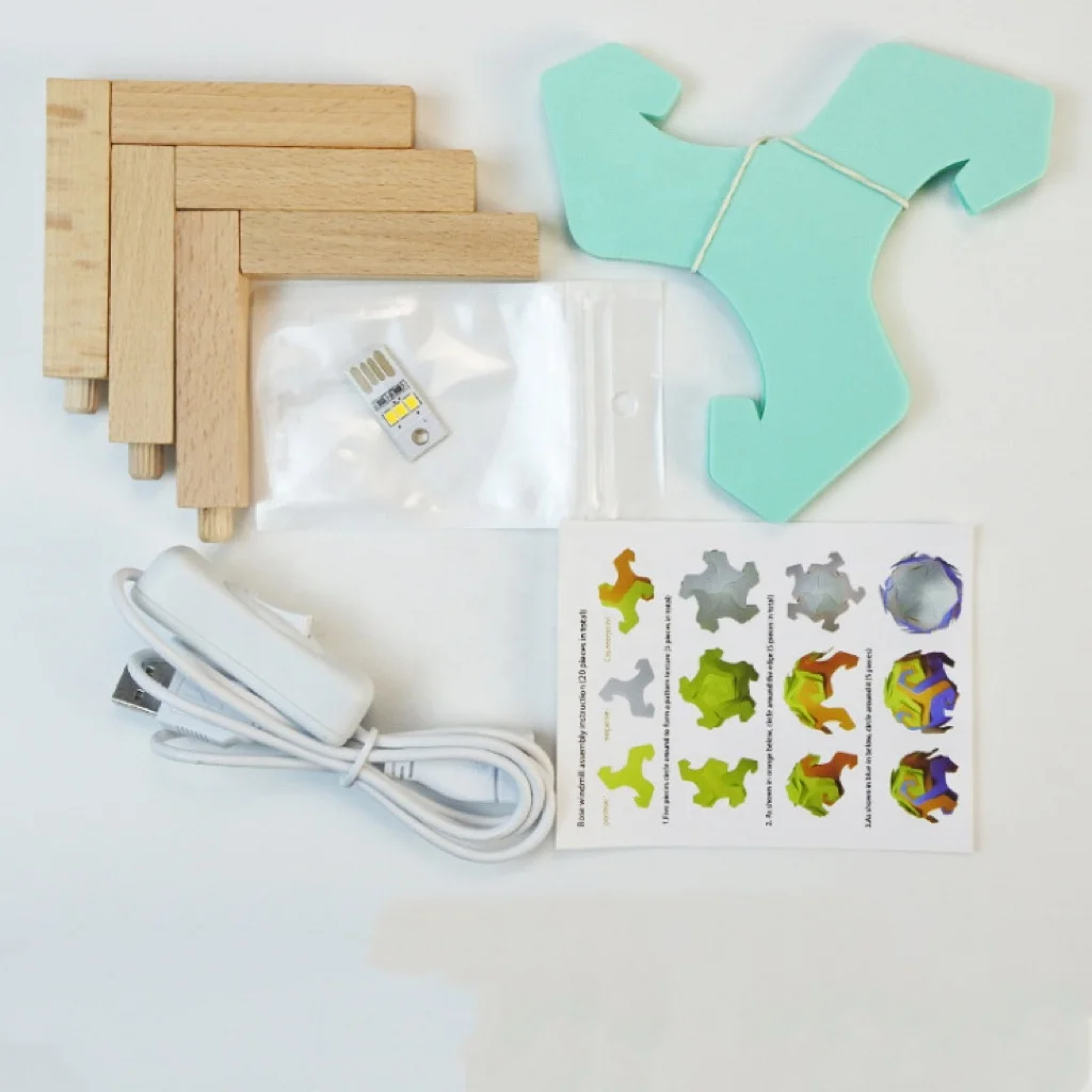 IQ Ball! New Design Puzzle DIY Led Moon Night Lamp With Wood Bracket Home Atmosphere Decorative Table Lamp