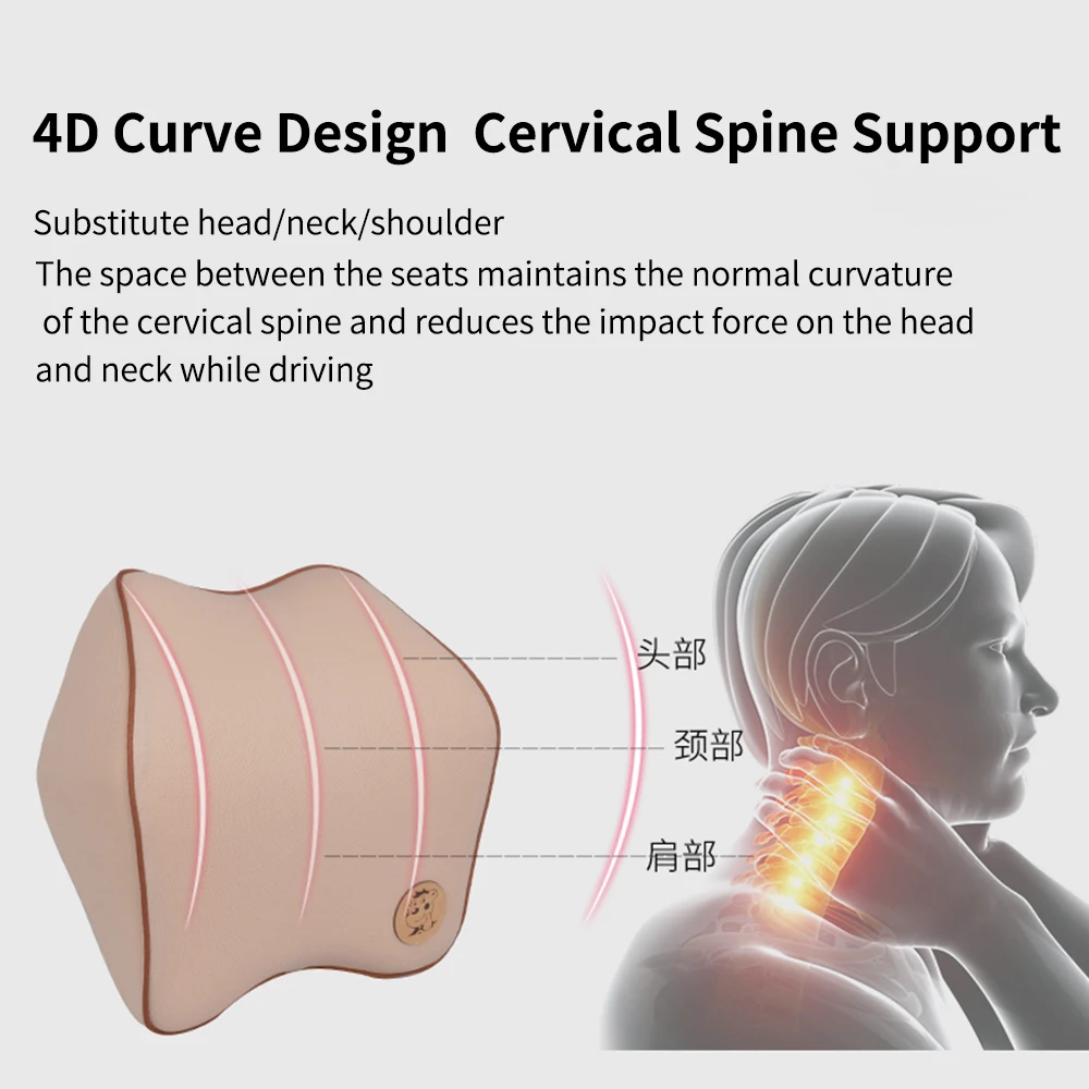 Beezin Factory Custom Neck Rest Headrest Cushion Memory Foam Car Seat Neck Pillow Car Seat Neck Pillow Cervical Seat Cushion