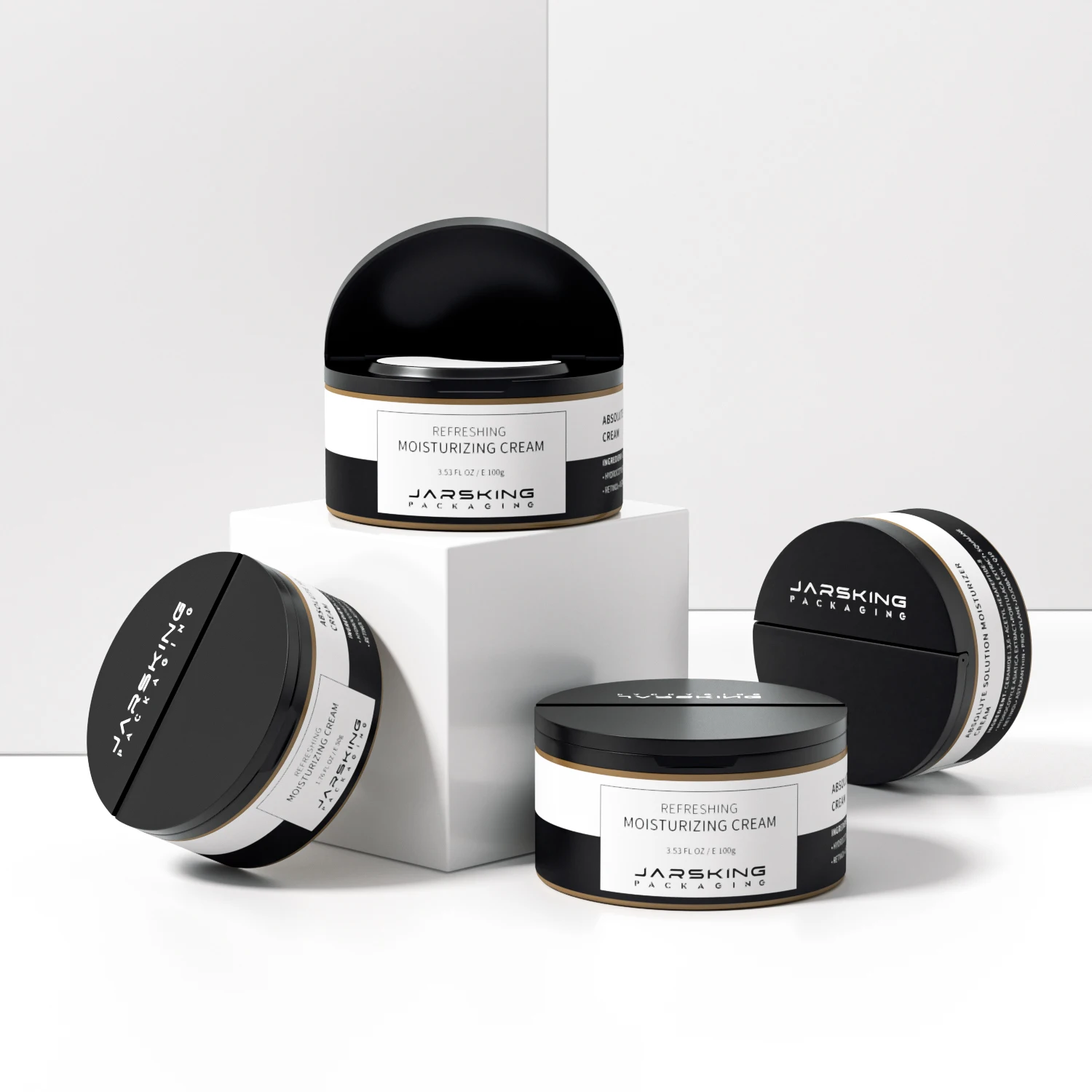 Eco friendly double wall refillable round wide mouth colorful cosmetic packaging skin care body hand cream jar 50g 100g