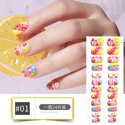 Wholesale Cartoon Child Press on nails Cute butterfly mini press on nails Pink packaging box fake nails for little girl