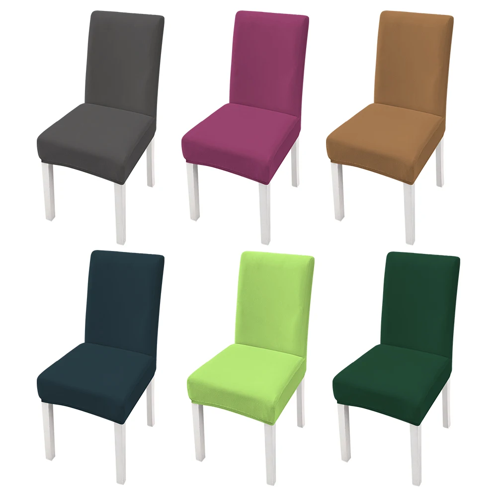 Оптовая продажа белые эластичные чехлы на стулья для столовой из спандекса