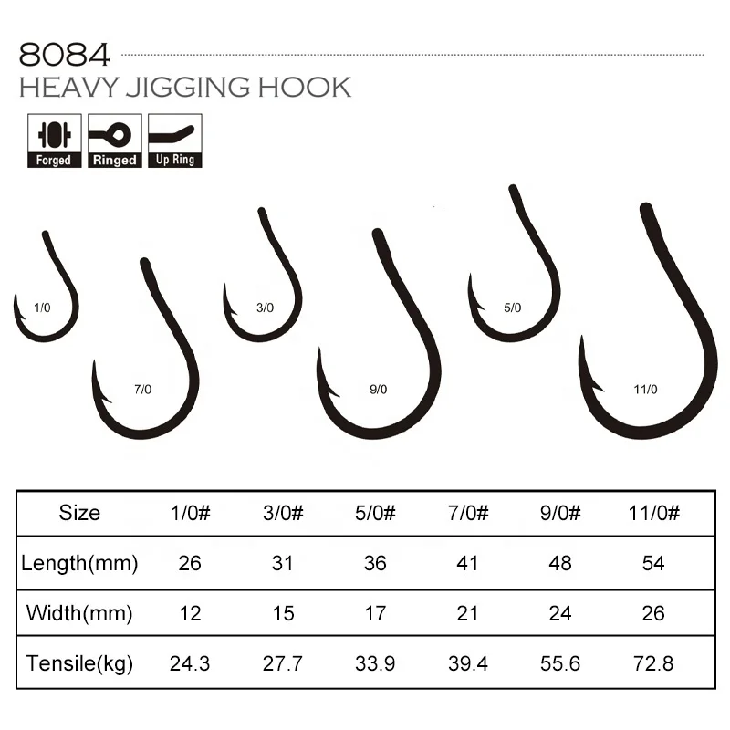 8084 1000pcs Original Genuine Black KK Bulk Fishing Hook Other Fishhooks