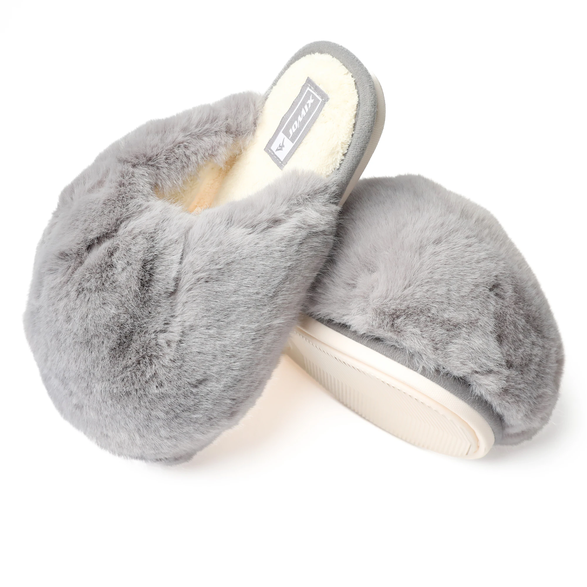 2024 Autumn Indoor Khaki Winter Warm Cotton Fabric House Slippers For Women