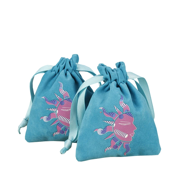 Hot Sale Custom Shopping Silk Screen Printing Tassels Drawstring Satin Pouch