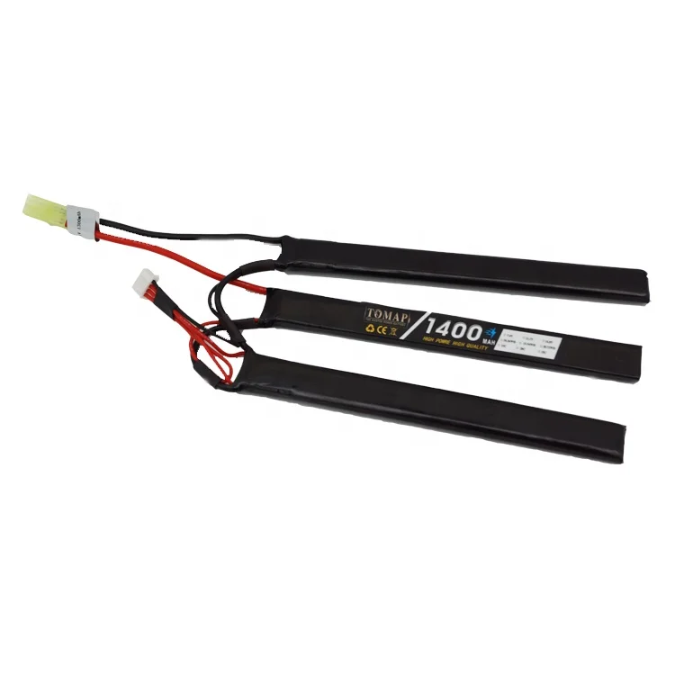 
Durable and powerful rechargeable 3s 1400mAh soft pack rc gun lipo battery 11.1v 