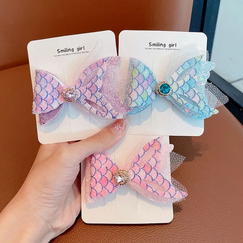 MESH Sequin HAIR CLIP Mermaid Princess Sequin Hair Pin Girl Hair Accessories