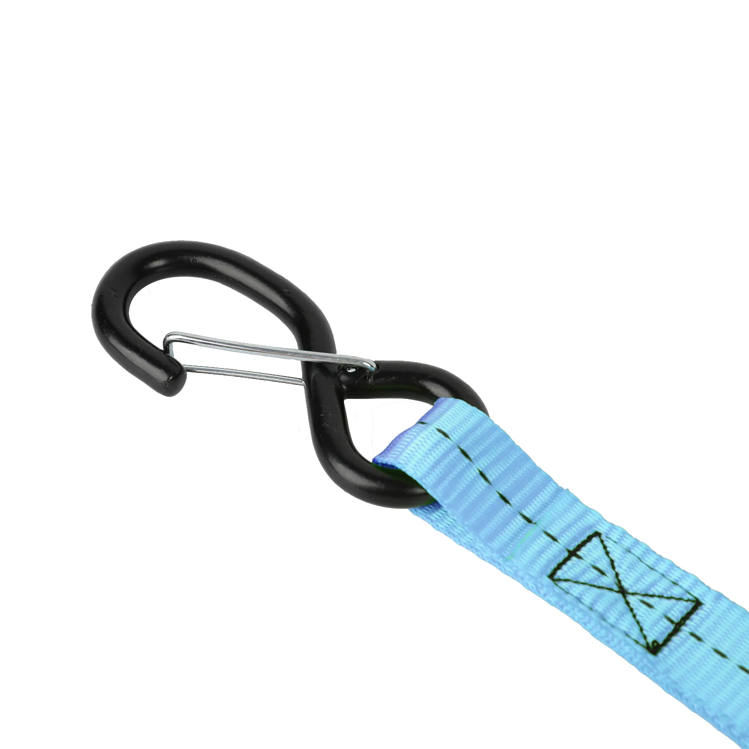 25mm Tie Down Heavy Duty Rubber-coated S Hook with Keeper for Ratchet Buckle