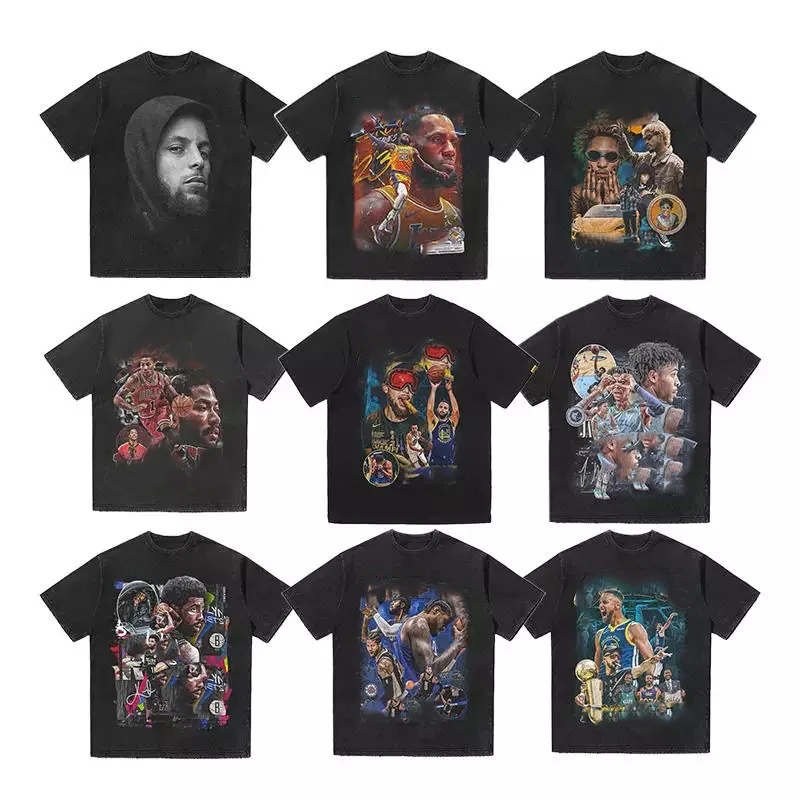 manufacturers custom print vintage tee heavyweight cotton oversized graphic t shirt