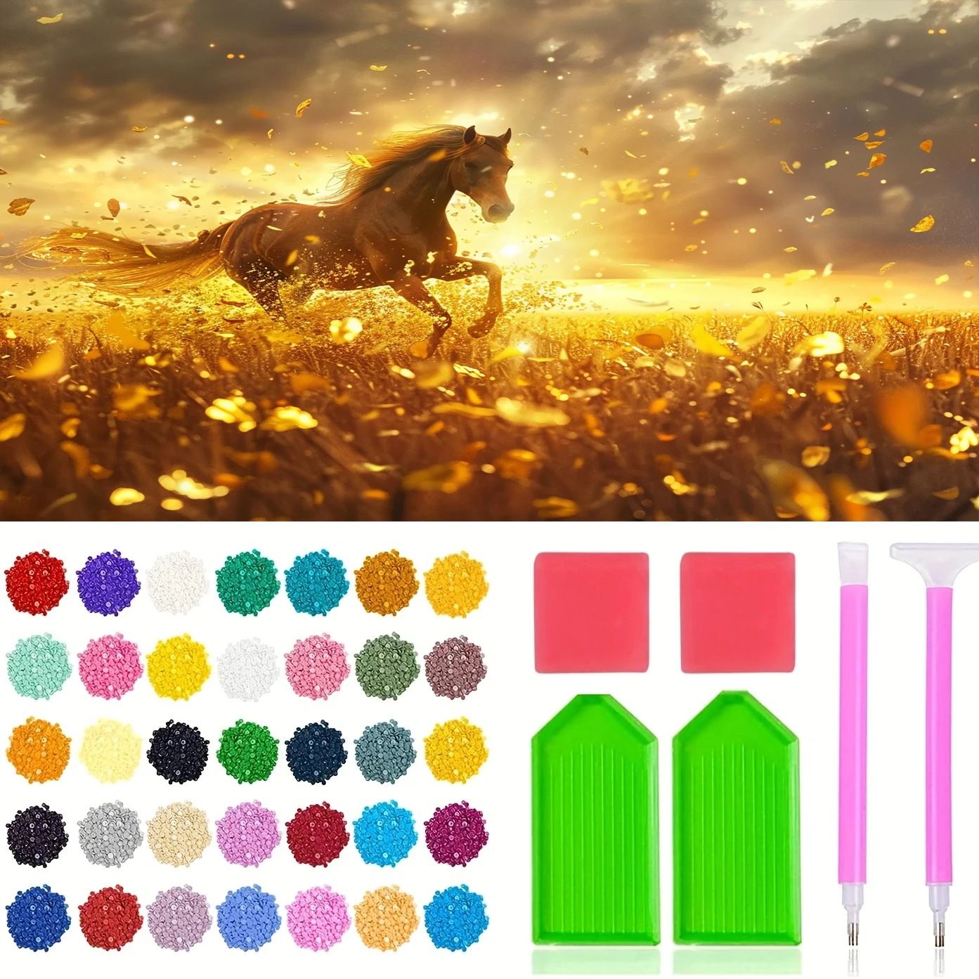 1pc Large Size 40/70cm DIY 5D Diamond Painting Art Craft Thousand Mile Horse Pattern Embroidery Cross Stitch Picture Wall