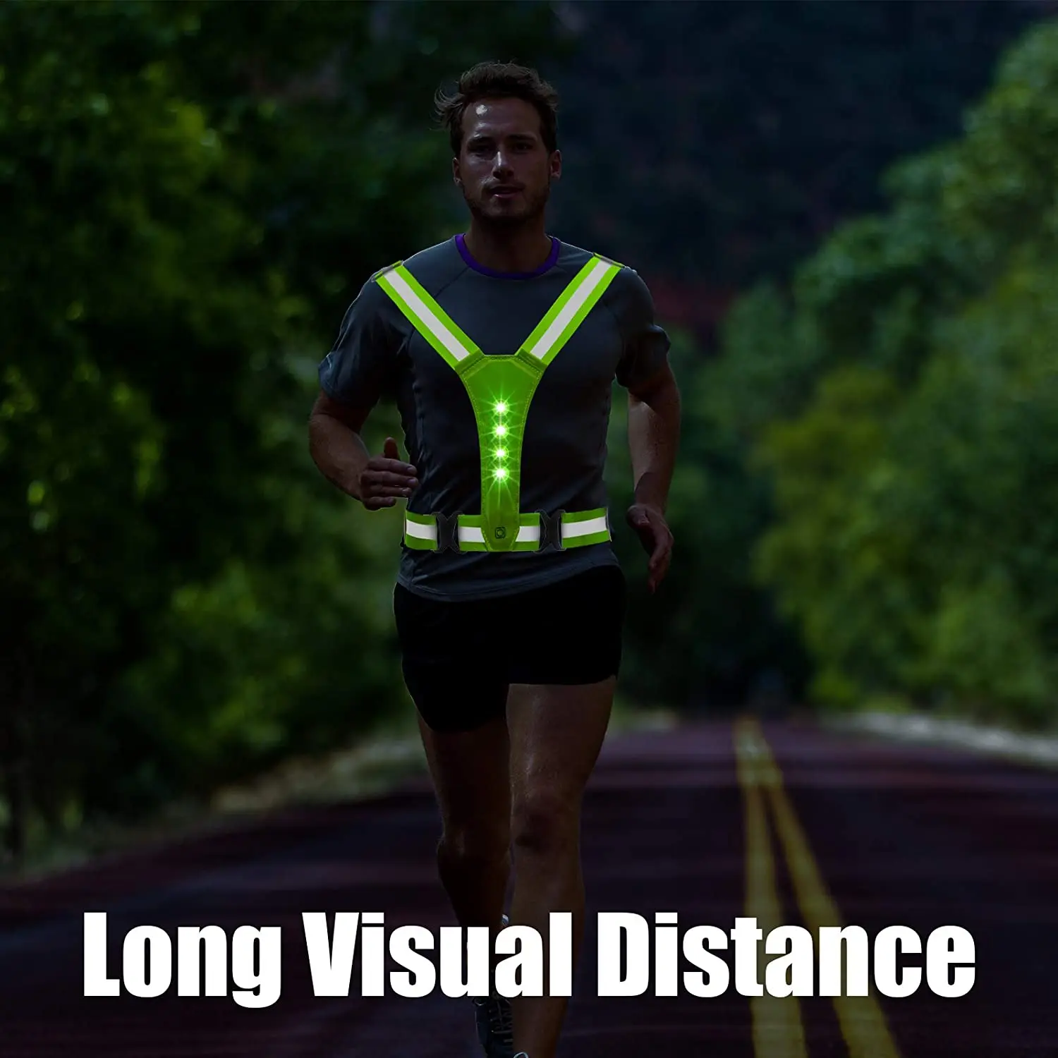 Amazon Hot Sell USB Charging Lightweight 3 Modes Led Running Safety Reflective Vest LED USB Night running lights for runners
