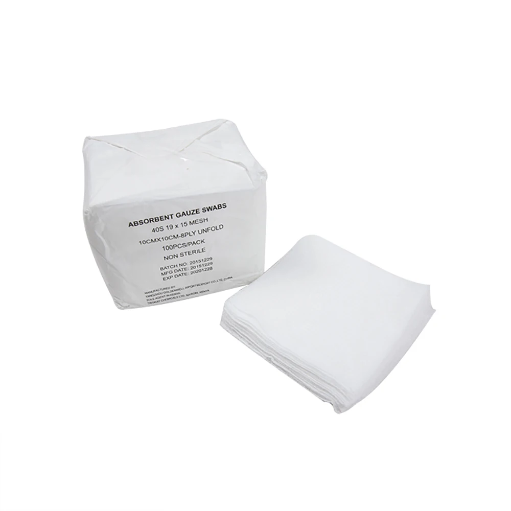 Medical Gauze Swab Cotton Absorbent Gauze Swabs 16 PLY Non Sterilzed