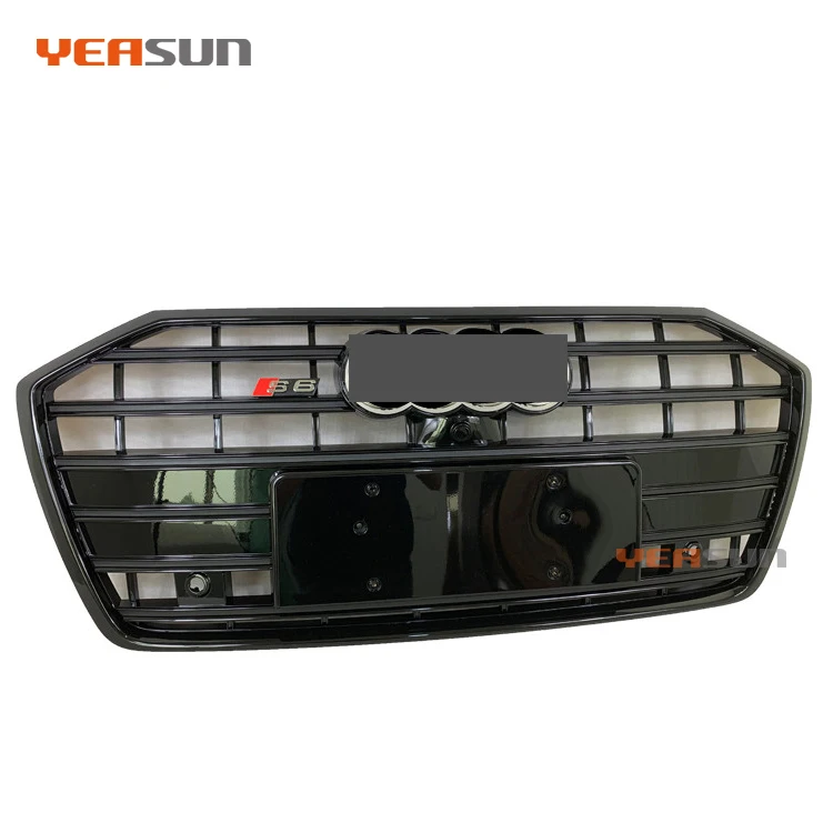 2019 2020 бампер решетка C8 S6 черный хром матовый серебристый решетка для Audi A6 S6