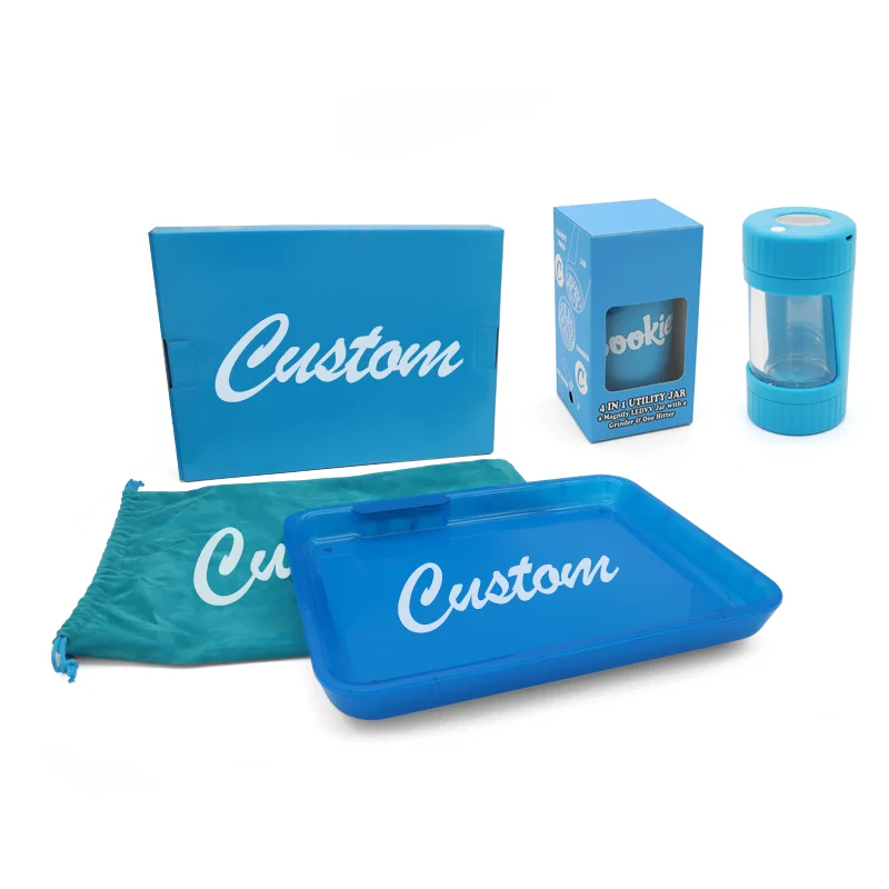 Portable cigarette case charged and luminous tobacco grinder sealed plastic tobacco case