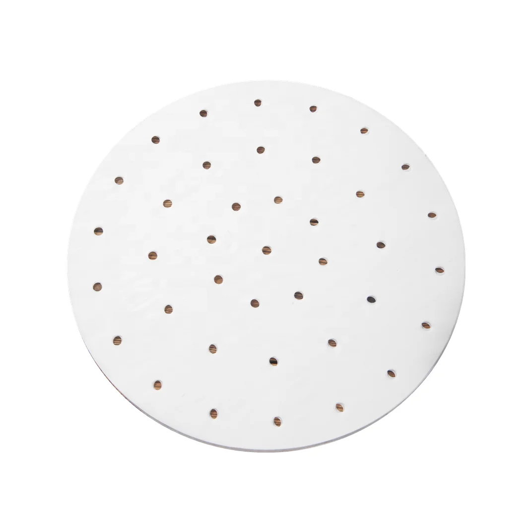 Custom Unbleached Round Parchment Paper Greaseproof Paper Baking Silicone Air Fryer Liner Dumpling Steamer Paper