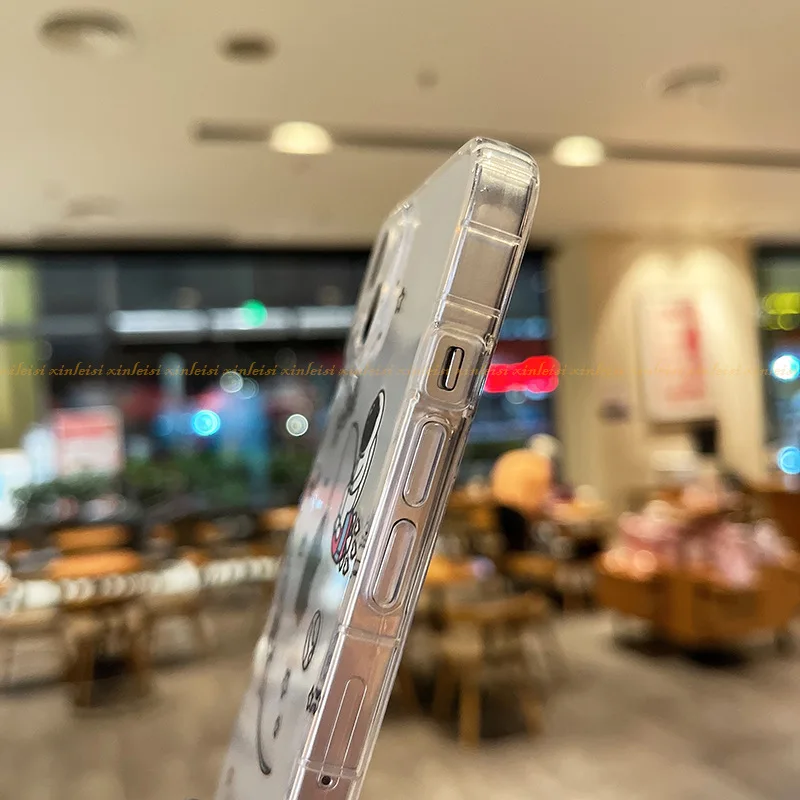 Transparent Creative Astronauts Cartoon Soft TPU Silicone Phone Case Back Cover for iPhone 11 12 13 14 Pro Max