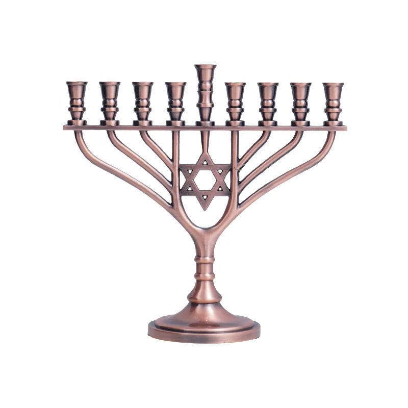 Custom Judaica Hanukkah Menorah Various Size Temple Menorah Metal Candle Holder