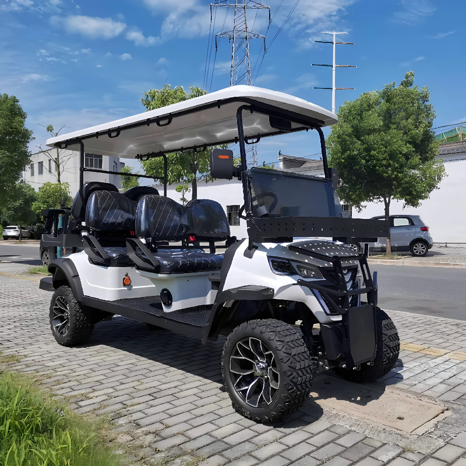 48V Battery Operated Legal Driving Golf Buggy Wholesale 4 Seaters Electric Cart for Hotel and Golf Course