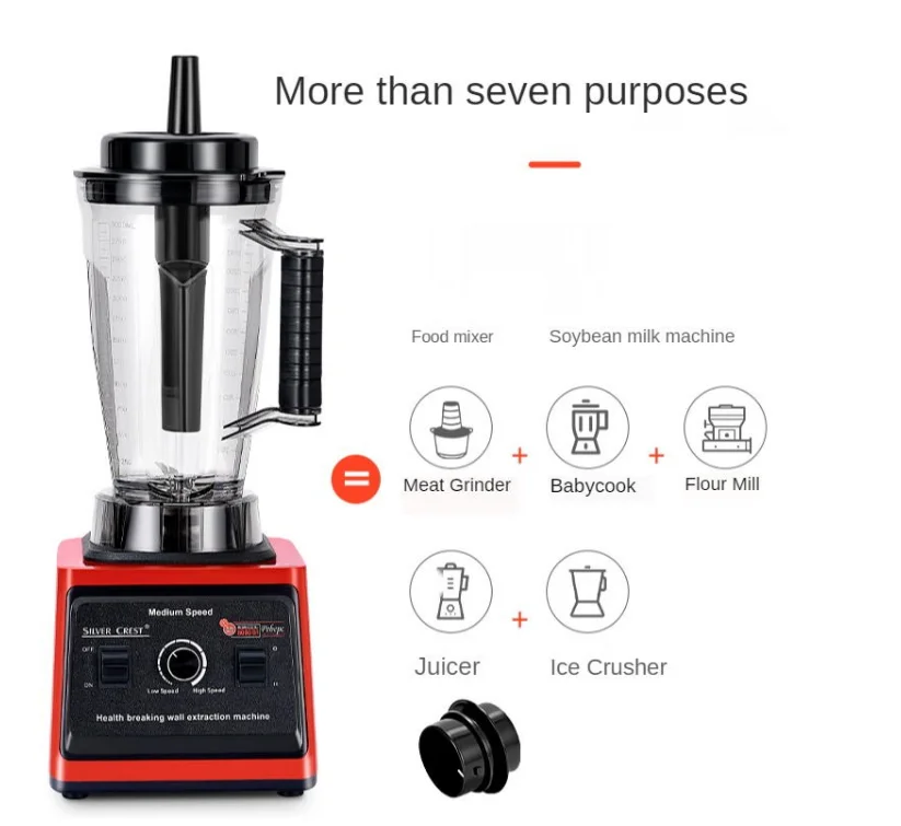 Hot 3L 9525 motor SILVER CREST double cup blender for home 2 in 1 blender double cup 8000w strong power coffee grinder