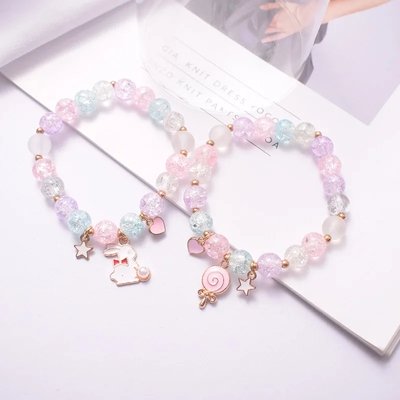 Crystal Bracelet Alloy Colored Beaded Bracelet Student Friendship Fashion Bracelet Wholesale Bead Glass Hot Selling New Cartoon