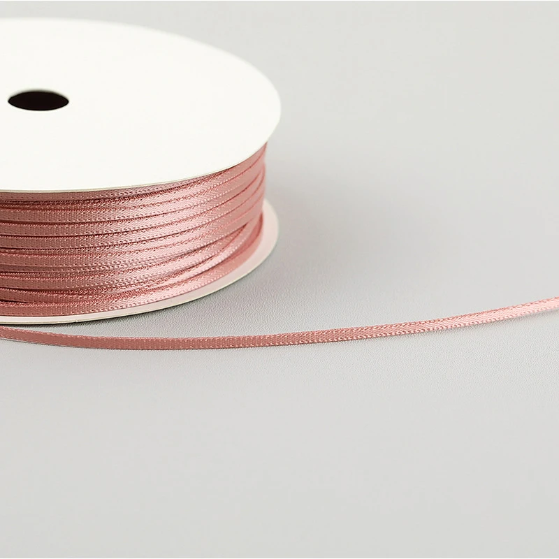 Good Quality Packaging Flowers Gift Box Wholesale 2 mm Double Face Polyester Satin Ribbon