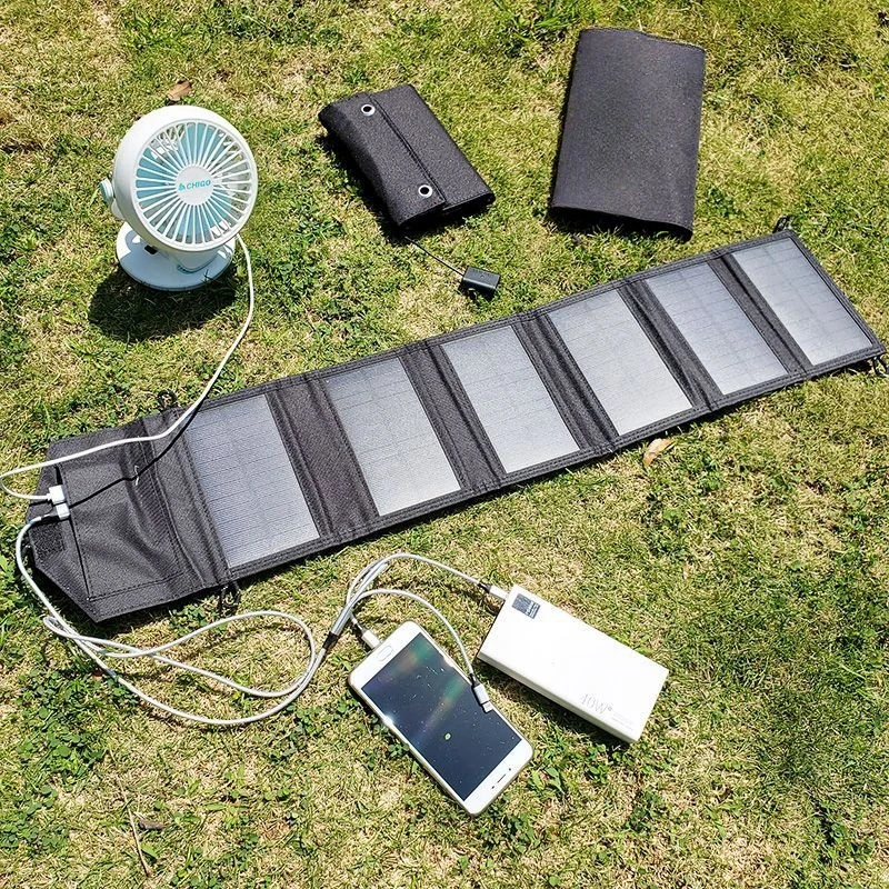 Portable Foldable 21W High Quality Power Panel Solar USB+Type-C Charger with MPPT Technology for Outdoor Fast Charging