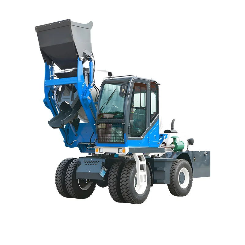SINOMA Self Loading 4 Wheel Drive Dumper With Concrete Mixer Truck With 270 Degree Rotation