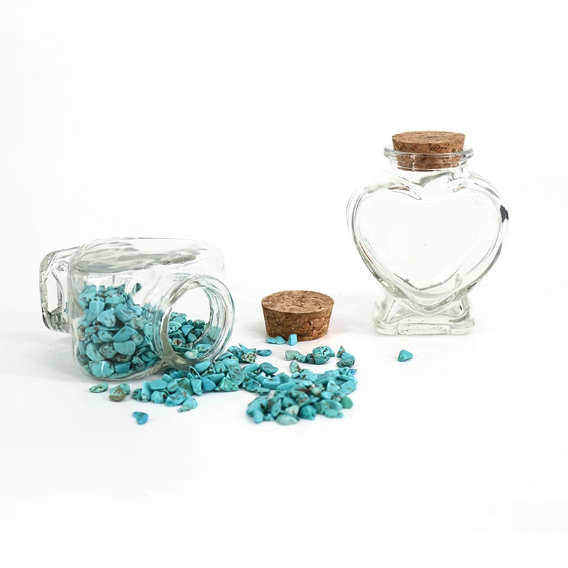 Clear Art Crafts Decorative Glass Bottles Party Favors Mini Wishing Message Glass Bottles With Cork Stopper Lid