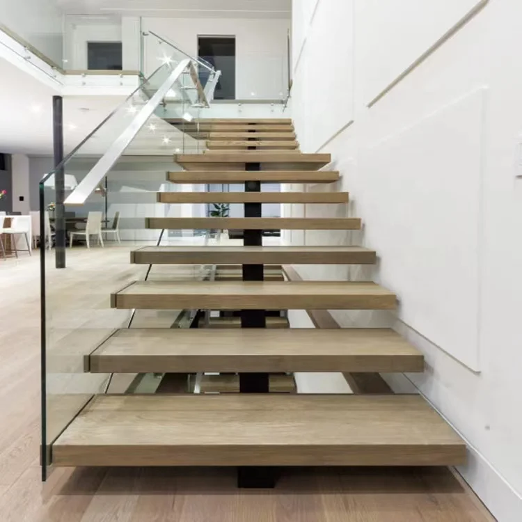 Modern design indoor stairs fiberglass structure stairs wooden stairs