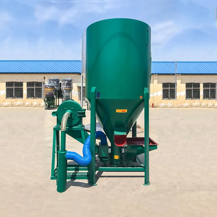 small 500-1000kg/batch vertical chicken feed grinding mixing machine poultry feed mixer grinder machine for 1 ton feed line