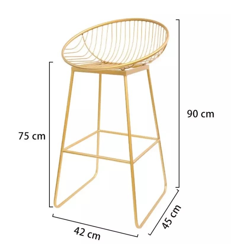Bar Stools Wholesale Leather Top Iron Bar Chair Color Stools Creative Coffee Chair Gold Modern High Bar Stools