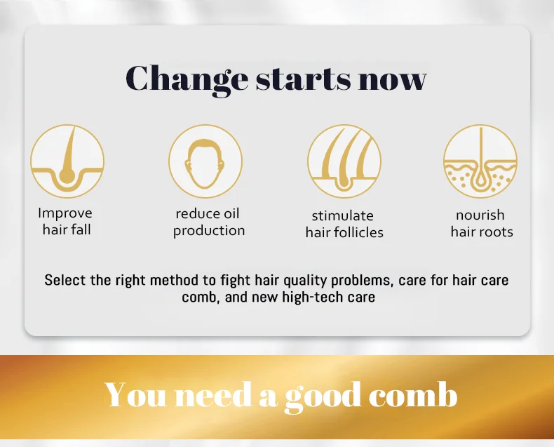 3 wavelength Red light Near infrared Blue light Hair care Massage EMS Light therapy Comb