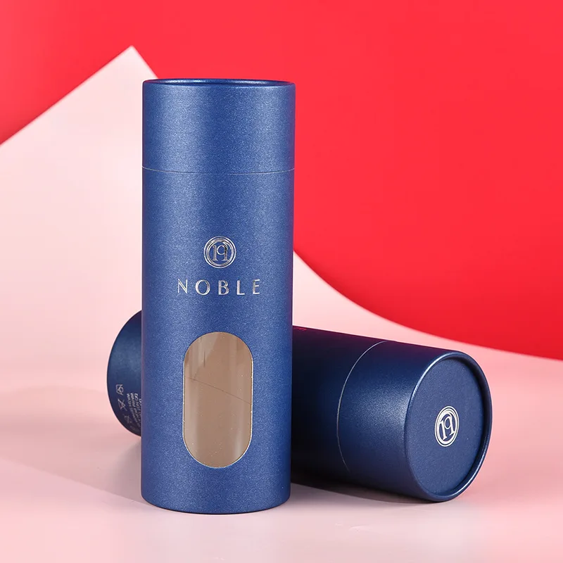 Custom high quality packaging tubes new arrival clear pvc transparent window round cylinder paper tube with window