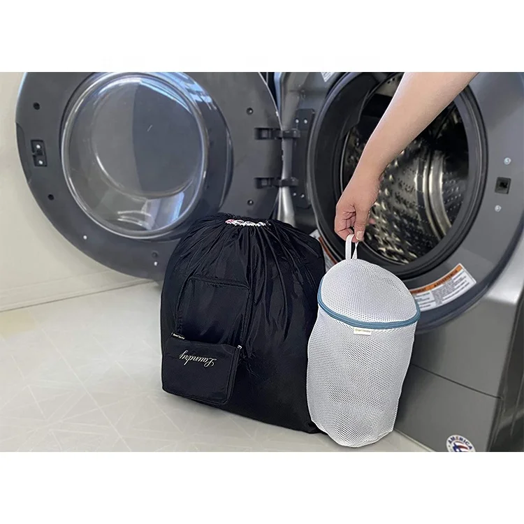 2021 Hot Sale Recycled Polyester Mesh Shoe Laundry Washing Bag for Daily Use