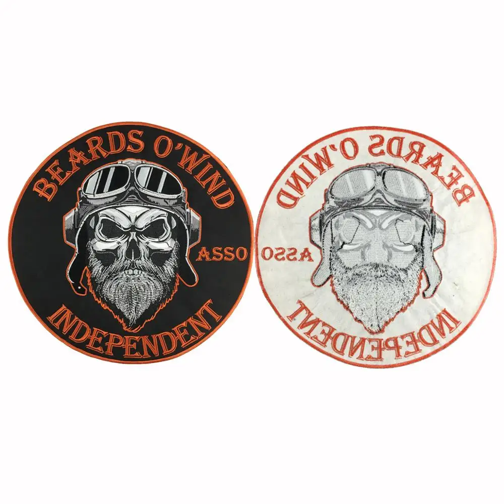 
Motorcycle large Size Biker Skull Patches Embroidery For Leather Jacket 