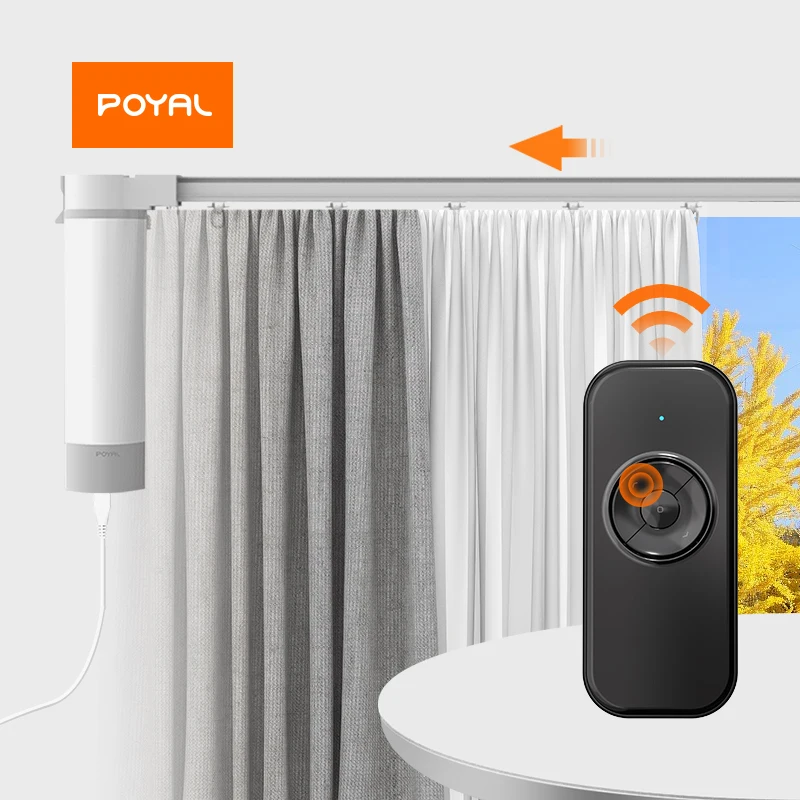POYAL Curtain Motor Motorized Drapery System Remote Control  Curtain Opener Wifi Smart Home Kit Curtain Accessories