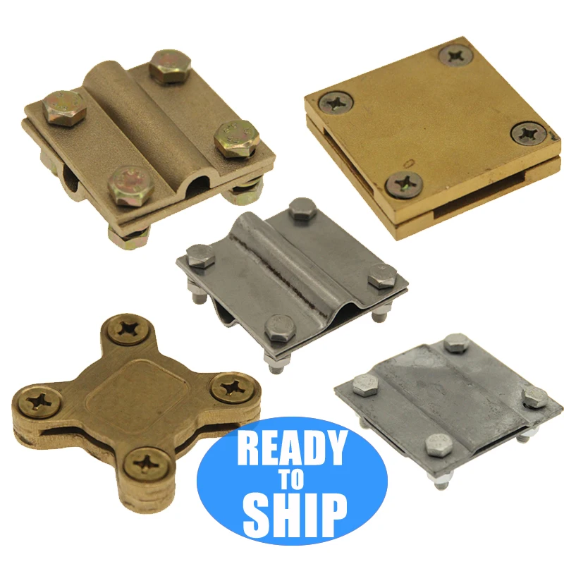 Wholesale Cheap Ground Rod System Conductor Clamps Brass Earthing Cross Jointing Clamps