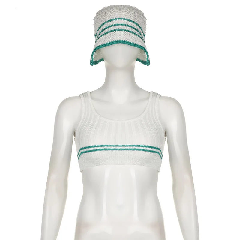 Tennis Skirt Terno Clothing Set for Women 2 Two Piece Skirt and Top with Hat Girls Cute Modest Matching Knit Terno Skirts Sets