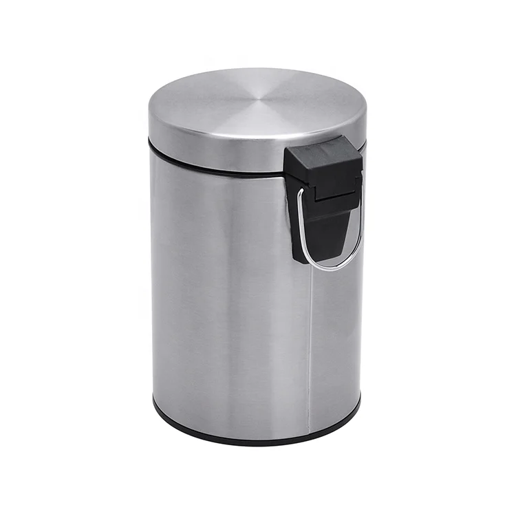 Stainless Steel Pedal Bin Waste Bin Trash Bin Dustbin With Black Inner Bucket Trash Can Morden Style