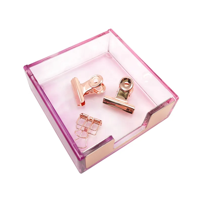 JSM Gift Box Set 6In1 Custom Acrylic Stapler Tape Dispenser Pen Holder Scissor Memo Box For School Student