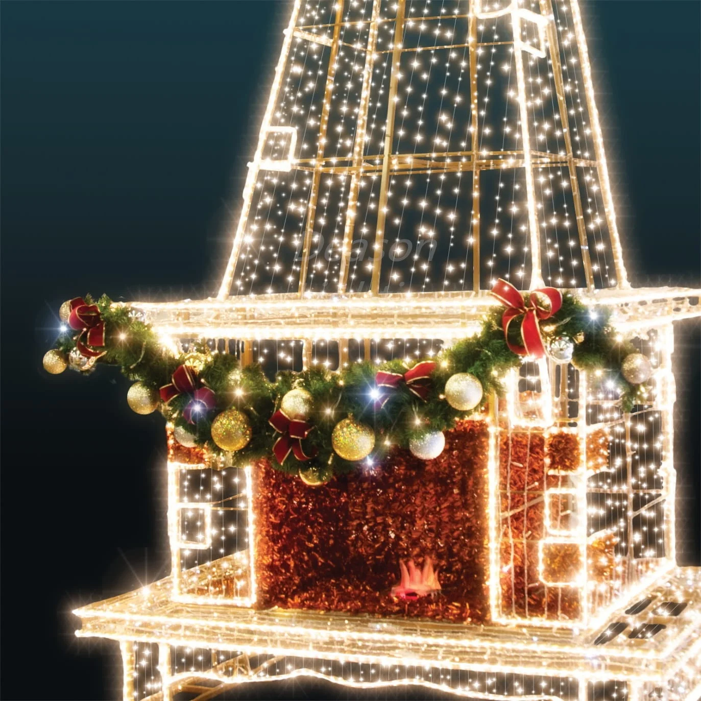 Christmas Fireplace decorations giant outdoor christmas motif lights