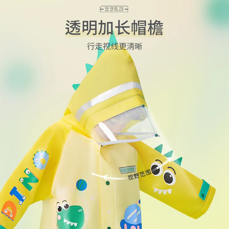 Cute Casual Polyester Kids Waterproof Girls Boys Children Raincoat