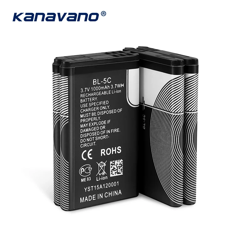 Chinese mobile phone batteries are suitable for BL-5C 3.7v 600mah 2.22wh suitable rechargeable mobile phone battery